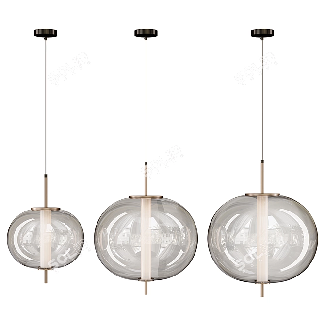 Elegant LED Pendant Lamp 3D model image 4