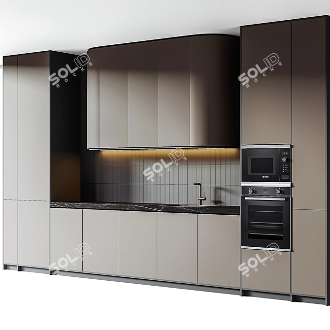 Modern Kitchen Design Assets 3D model image 1