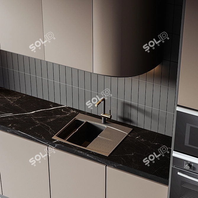 Modern Kitchen Design Assets 3D model image 3