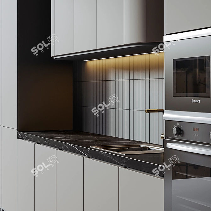 Modern Kitchen Design Assets 3D model image 4
