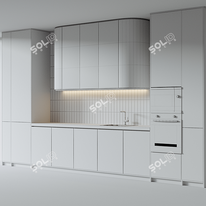 Modern Kitchen Design Assets 3D model image 5