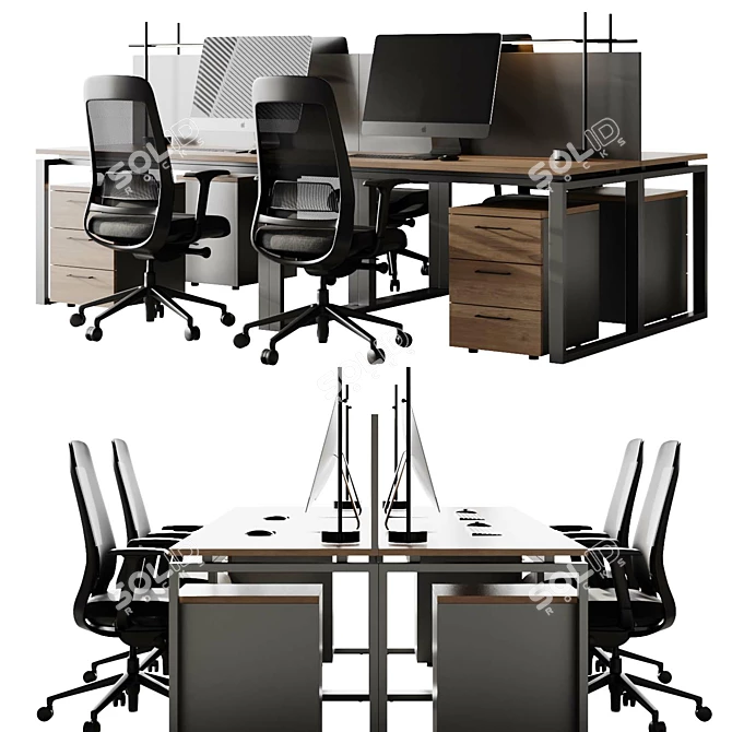 Zamm Office Desk and Mayer S133 Chair 3D model image 1