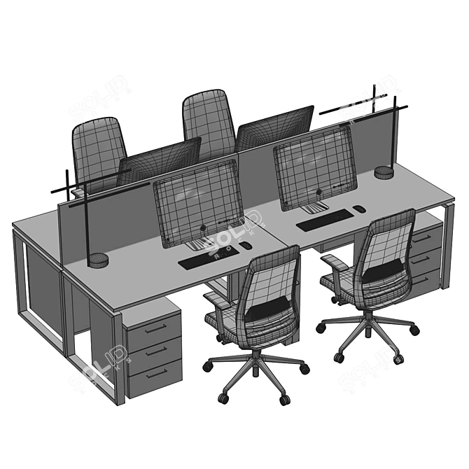 Zamm Office Desk and Mayer S133 Chair 3D model image 6