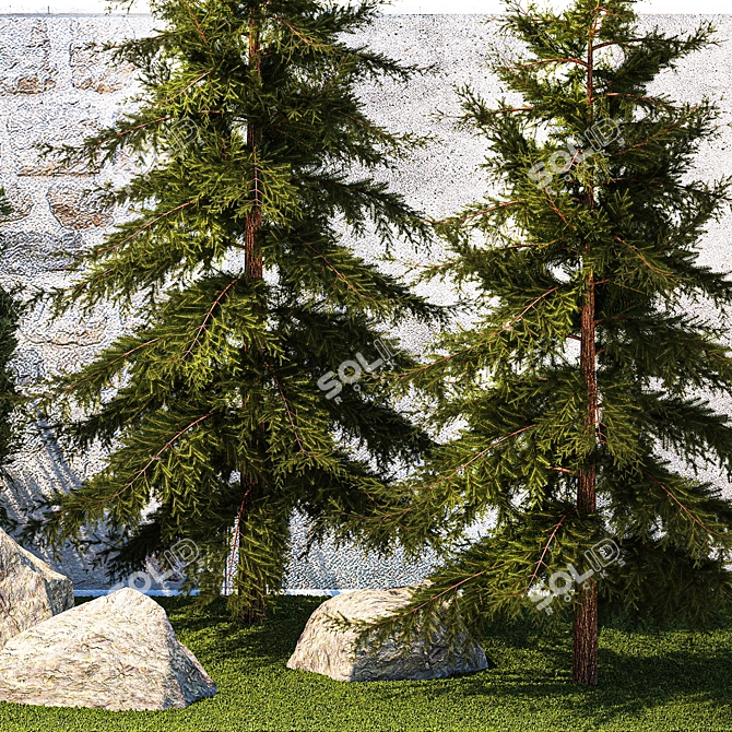 Landscaping Collection with Mature Trees & Shrubs 3D model image 5