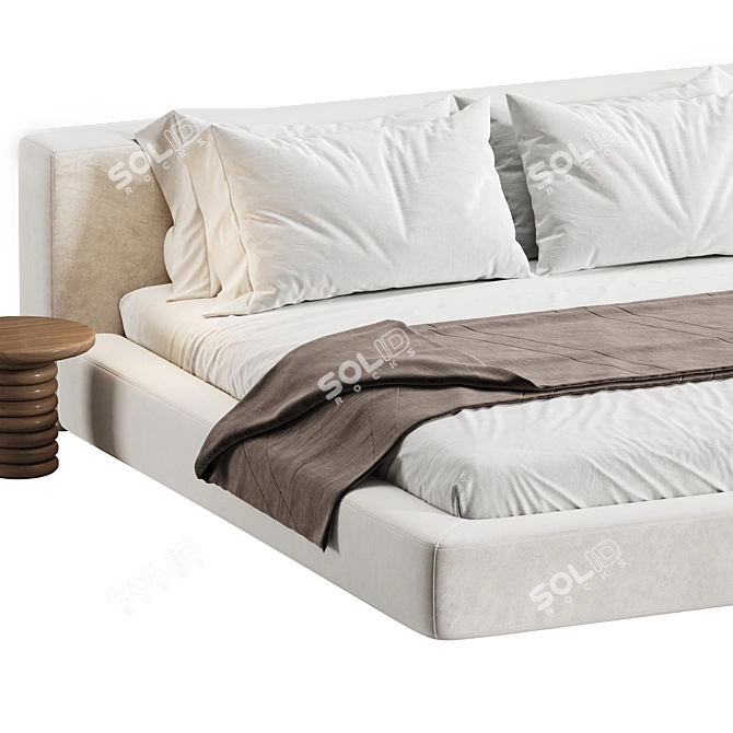 Modern RH Cloud Platform Bed 3D model image 3