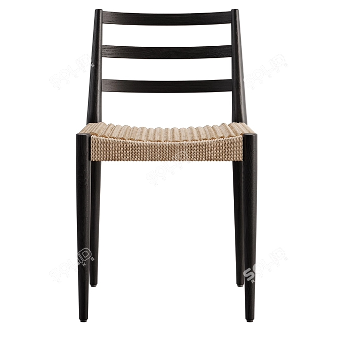 Modern Oak Chair with Rope Seat 3D model image 1