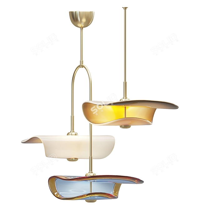 Ethereal Brass Pendant Light 3D model image 4