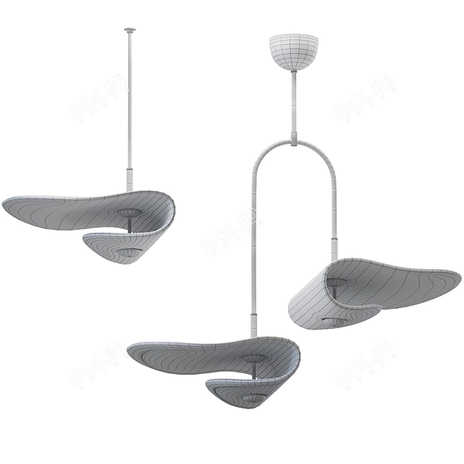 Ethereal Brass Pendant Light 3D model image 5