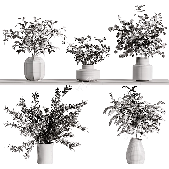 Elegant Bouquet H4 Collection 3D model image 6