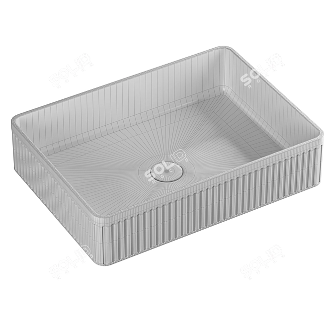 ABBER Rechteck White Vessel Sink 3D model image 2