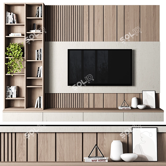 Modular TV Wall Unit 3D model image 1