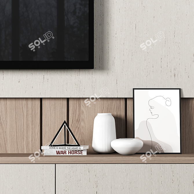 Modular TV Wall Unit 3D model image 2