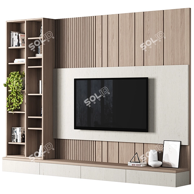 Modular TV Wall Unit 3D model image 3