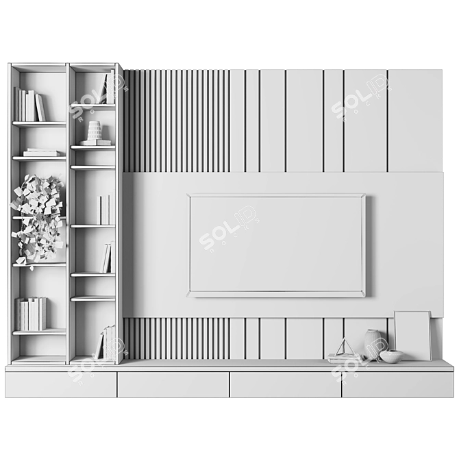 Modular TV Wall Unit 3D model image 4