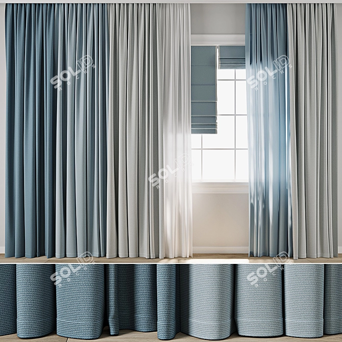  Curtain 3D Model Pack 3D model image 1