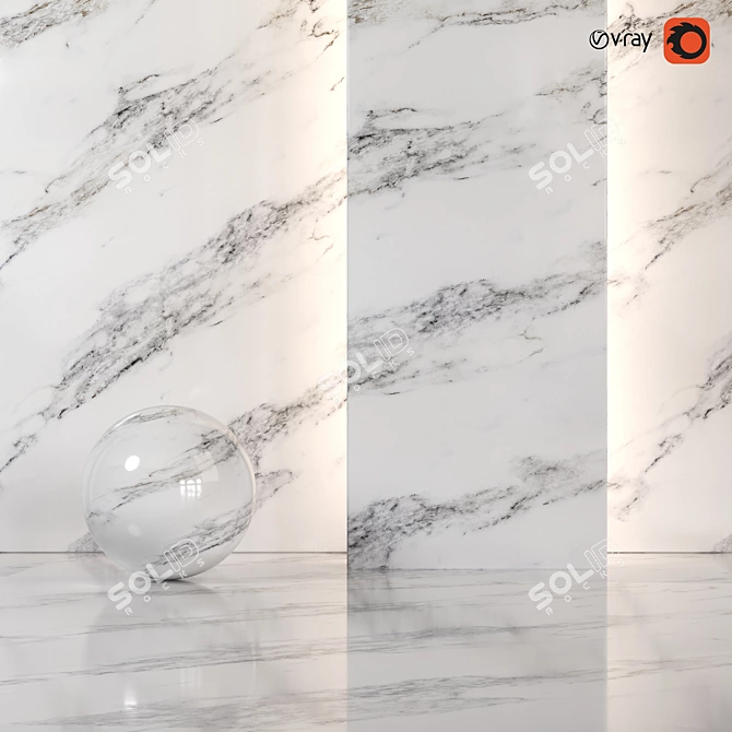 Premium White Marble PBR Texture 3D model image 1