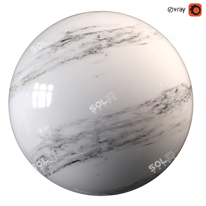 Premium White Marble PBR Texture 3D model image 2