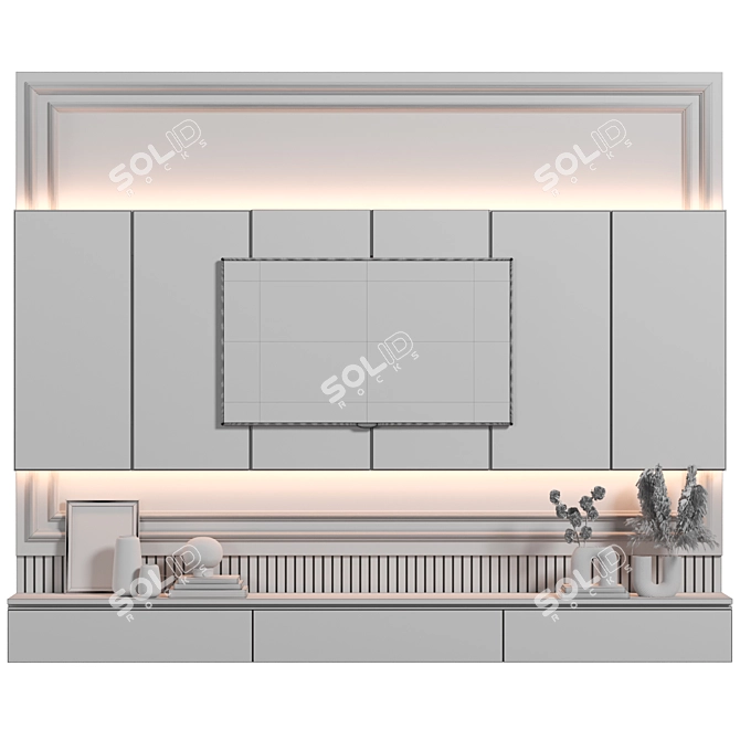  Modular 4K TV Wall Stand 3D model image 8