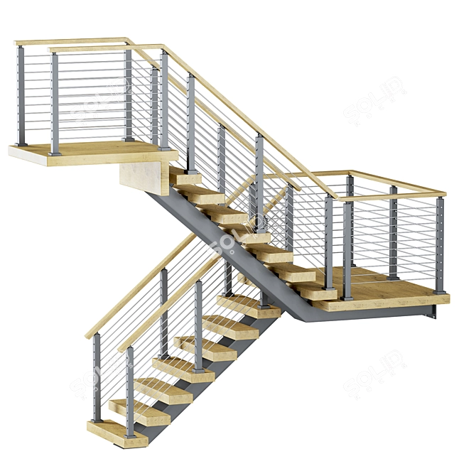 Viewrail 3 Staircase Set 3D model image 4