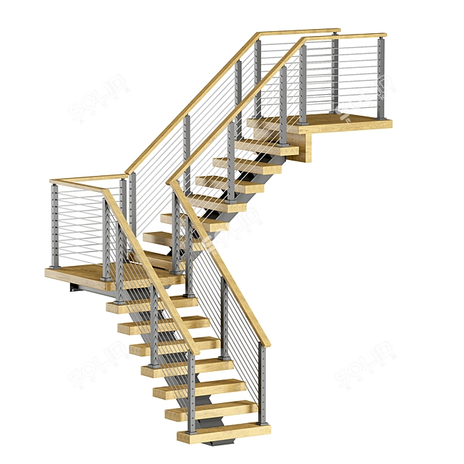 Viewrail 3 Staircase Set 3D model image 6