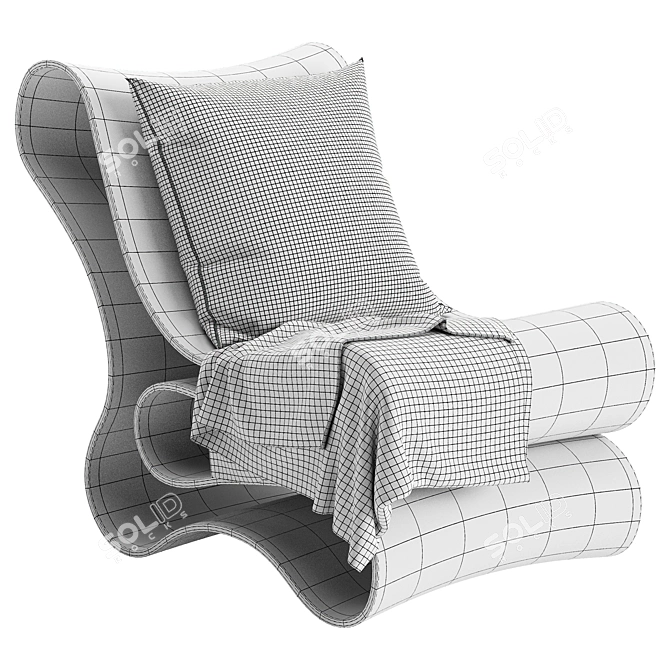 Elegant Reform Wood Lounge Chair 3D model image 3