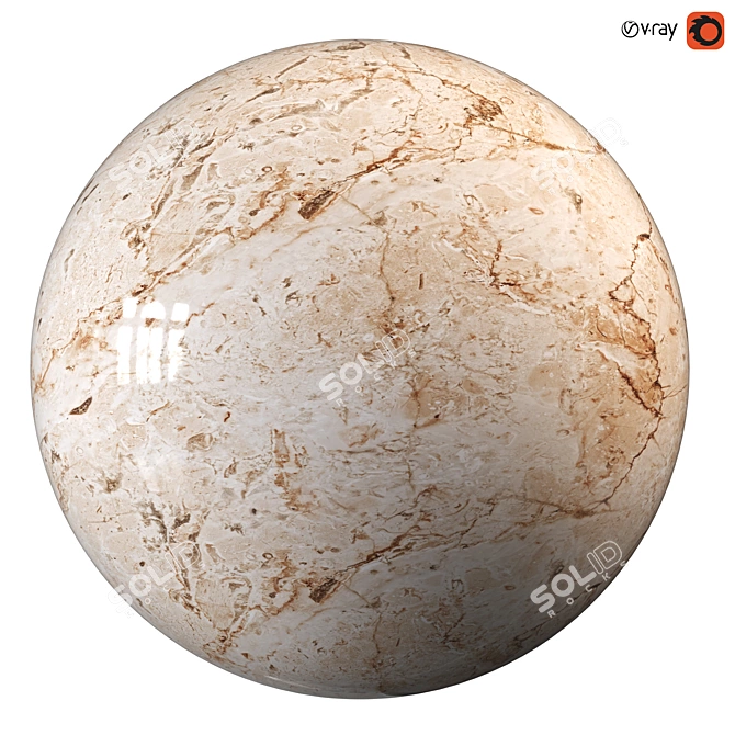  Elegant brown marble PBR texture 3D model image 2