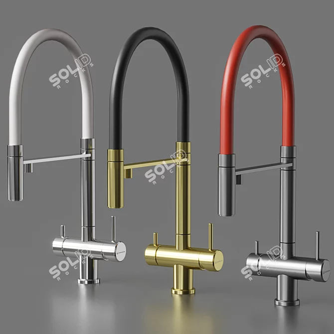 Customizable Sink and Faucet Set 3D model image 5