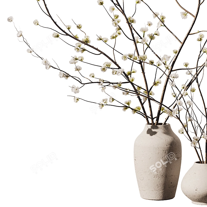 Decorative Floral Branch Bouquet - 2016 3D model image 2