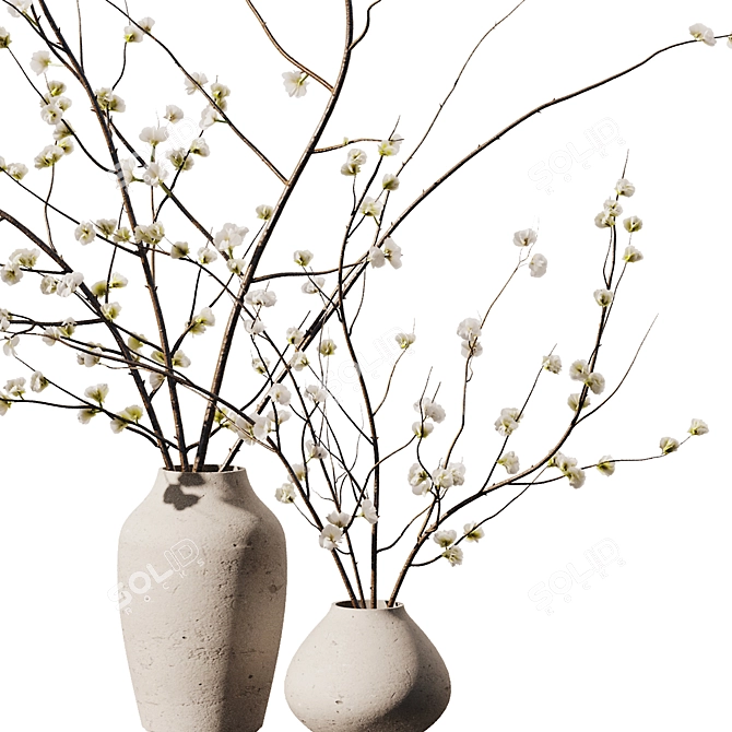 Decorative Floral Branch Bouquet - 2016 3D model image 3