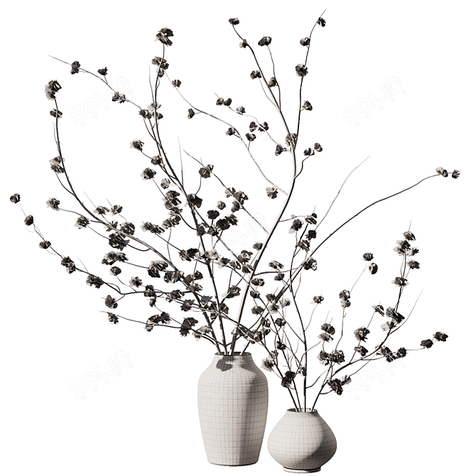 Decorative Floral Branch Bouquet - 2016 3D model image 4