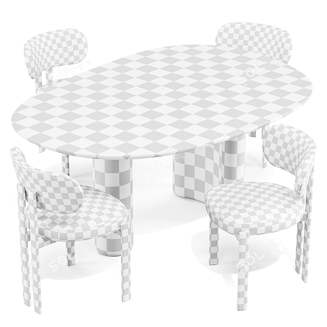 Organic Elegance Dining Set 3D model image 3