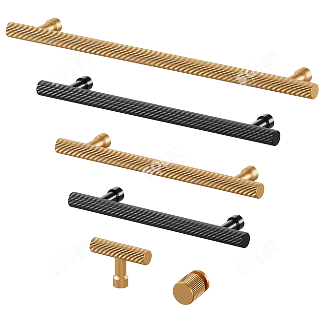  KAARI Solid Brass Hardware Set 3D model image 4