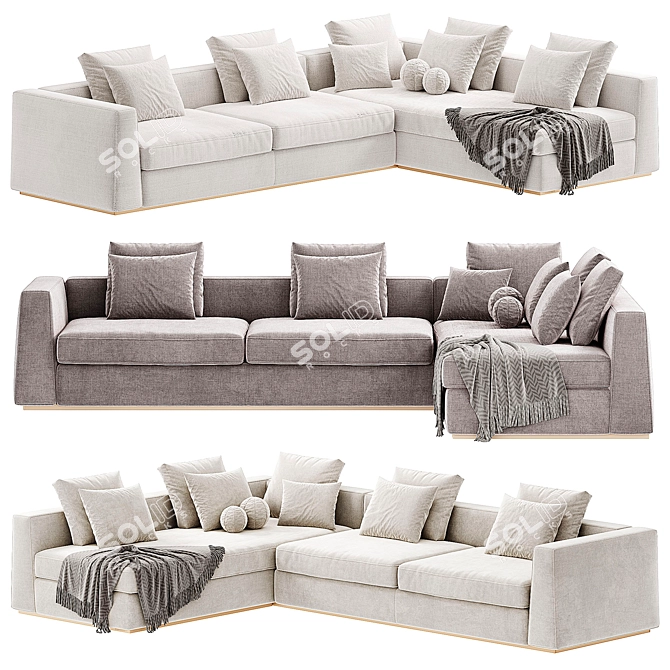 Sleek Clay Sofa 2015 Model 3D model image 2