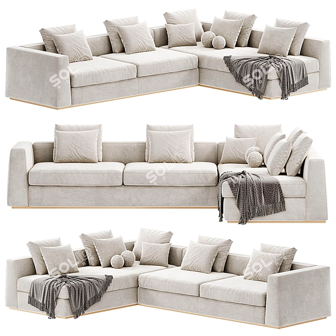 Sleek Clay Sofa 2015 Model 3D model image 3