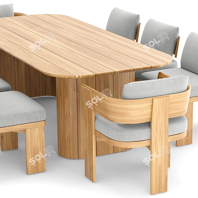Solaro Outdoor Dining Set 3D model image 2