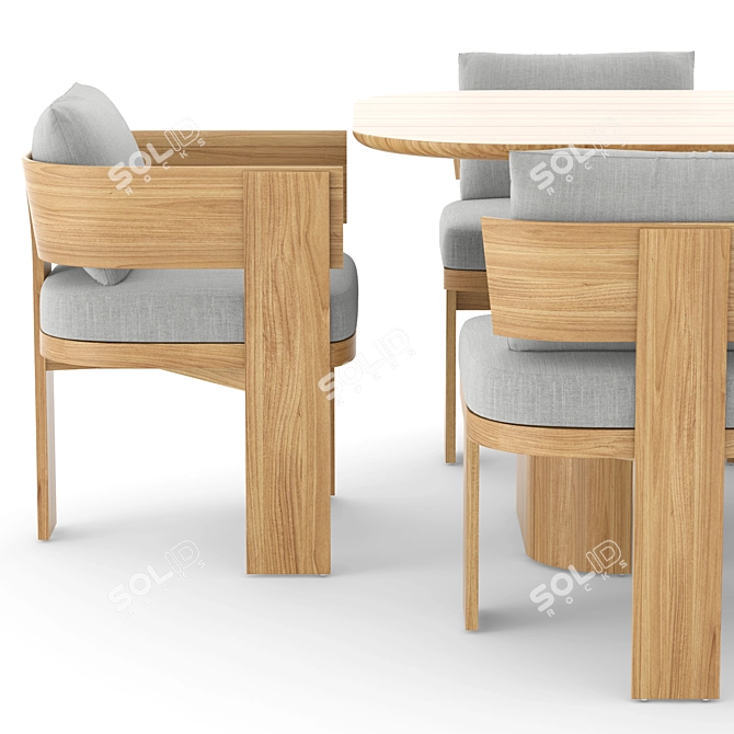 Solaro Outdoor Dining Set 3D model image 3