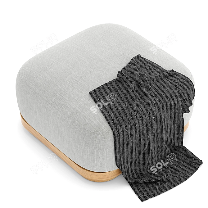 Solaro Outdoor Solar Ottoman 3D model image 2