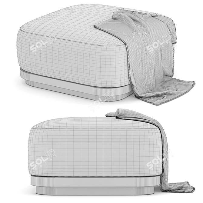 Solaro Outdoor Solar Ottoman 3D model image 3