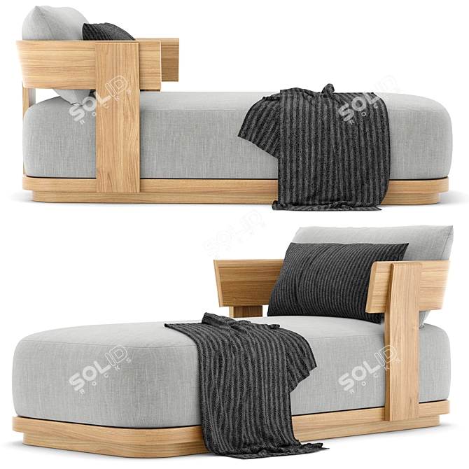 Sunset Comfort Outdoor Lounge Chair 3D model image 1