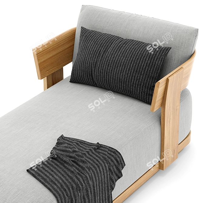 Sunset Comfort Outdoor Lounge Chair 3D model image 2