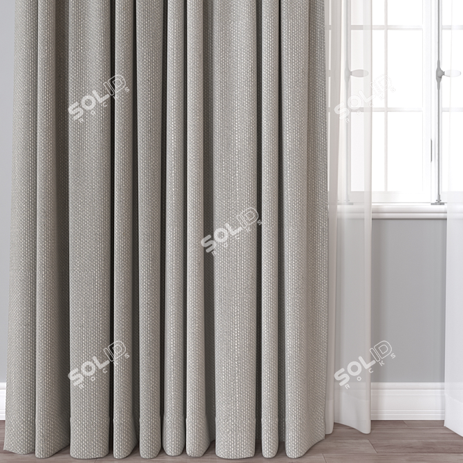 Versatile 3D Curtain Model Set 3D model image 2