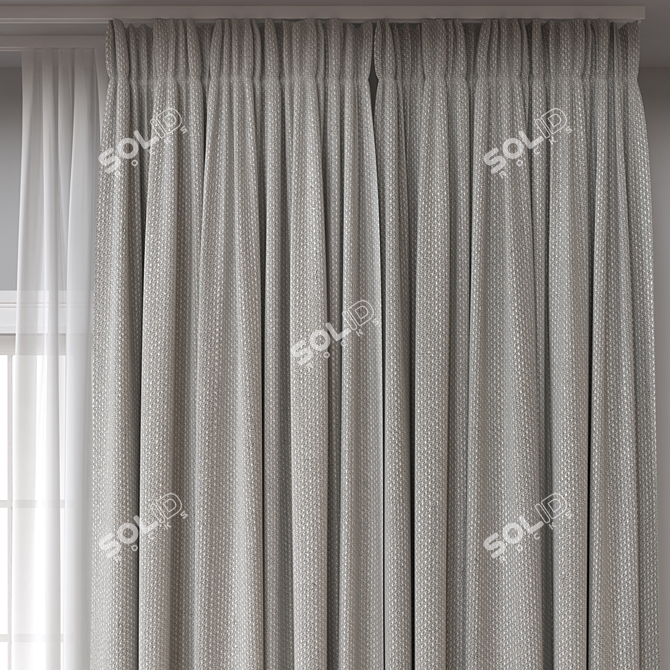 Versatile 3D Curtain Model Set 3D model image 3