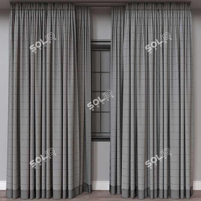 Versatile 3D Curtain Model Set 3D model image 4