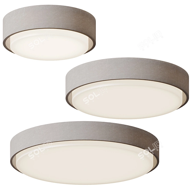 Modern Two-Tier Flushmount Light 3D model image 1