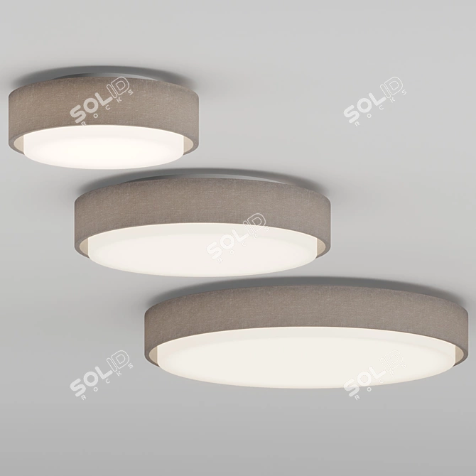 Modern Two-Tier Flushmount Light 3D model image 2