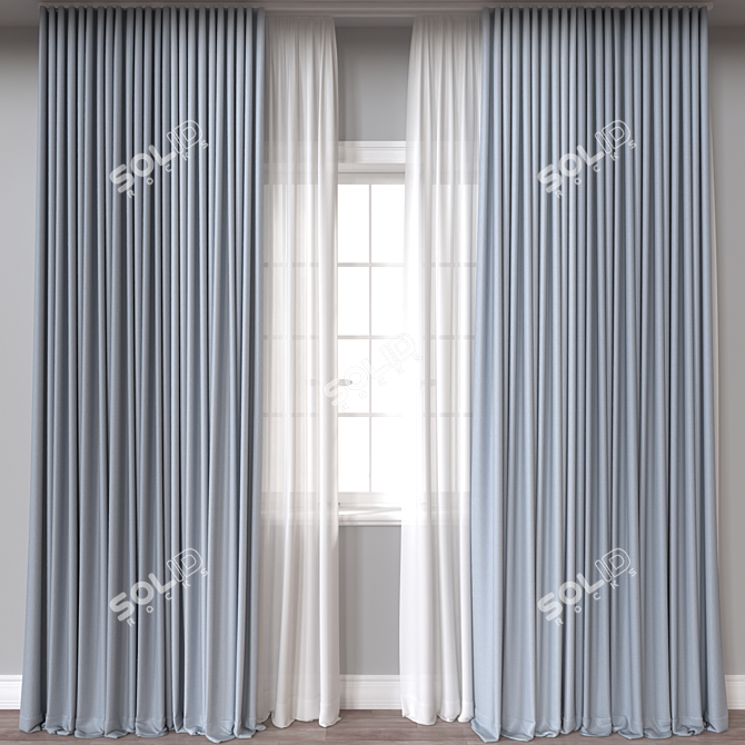 Versatile 3D Curtain Model, 117574 Polygons 3D model image 1