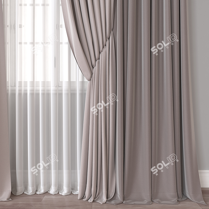 Versatile 3D Curtain Model Kit 3D model image 2