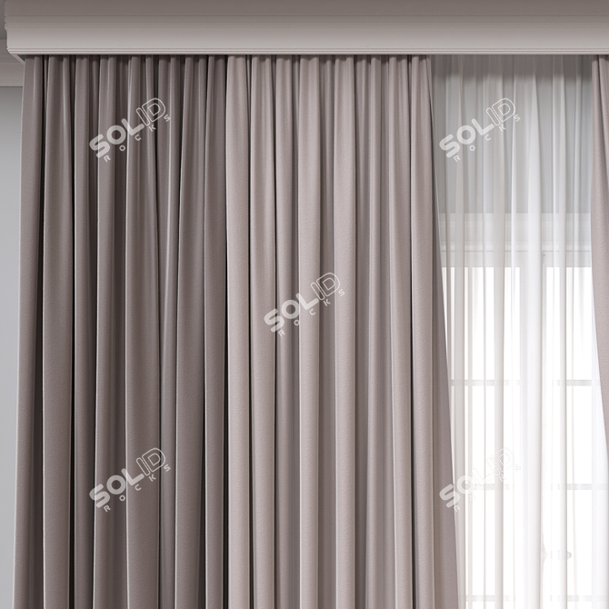 Versatile 3D Curtain Model Kit 3D model image 3