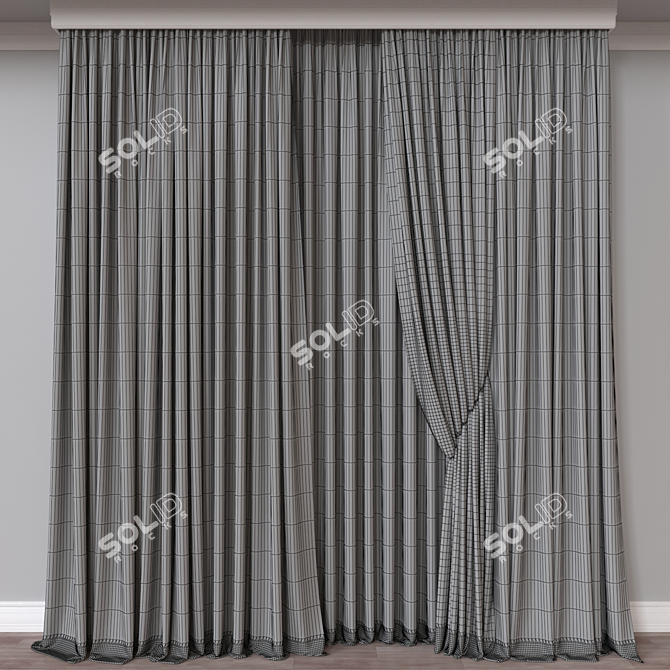 Versatile 3D Curtain Model Kit 3D model image 4