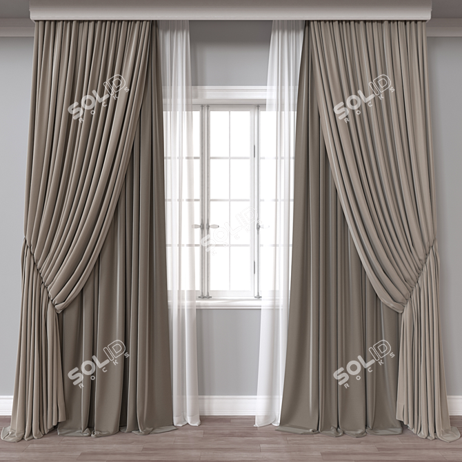  812 Curtain Fbx Vray 3D model image 1